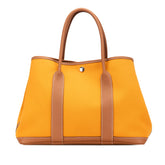 エルメス ガーデンパーティPM ハンドバッグ トートバッグ サフラン ゴールド ネゴンダ トワルオフィシエ レディース HERMES 【中古】